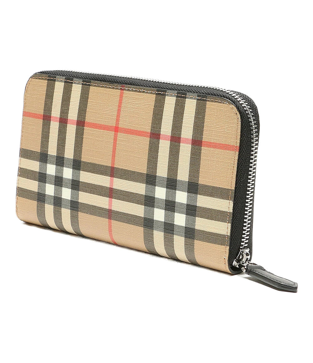 Burberry round wallet BEIGE long zipper ARCHIVE Tan